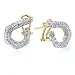 14K Yellow Gold Diamond Designer Horseshoe Earrings
