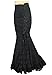 P20 Shimmery Night in London - Black Gothic Victorian Stitched Jacquard Skirt
