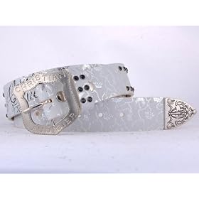 NEW FAll 08 Collection: Designer of Ed Hardy, Christian Audigier Mens Chain Knife Leather Belt in...
