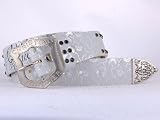 NEW FAll 08 Collection: Designer of Ed Hardy, Christian Audigier Mens Chain Knife Leather Belt in White