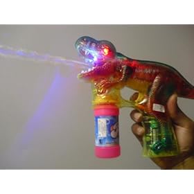  Dinosaur Bubble Gun with Flashing Lights and Dinosaur Sound