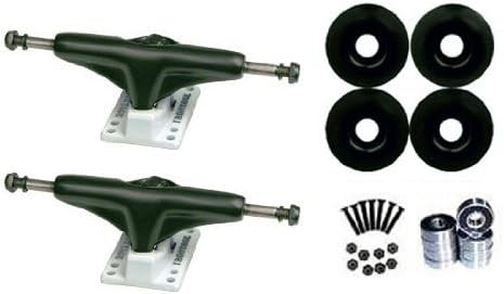 Frontage Pro Black &amp; White Skateboard Deck Truck package Black Wheels