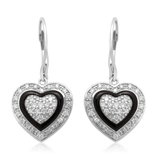 10k White Gold Diamond Heart Earrings (1 2 cttw - I-J Color - I3 Clarity)