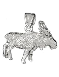 Clevereves 14K White Gold Pendant 3-D Moose 9.5 - Gram(s)