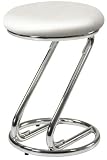 Milano Backless Vanity Stool Non-swivel Silver/chrome