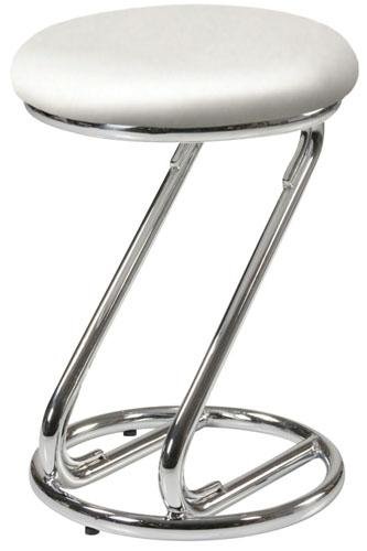 Milano Backless Vanity Stool Non-swivel Silver/chrome