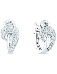 14k Yellow OR White Gold Channel Set Round Brilliant Cut Diamond Fashion Elegant U Shape Earrings - 16mm Height * 10mm Width (3/4 cttw)
