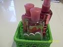 Bath & Body Works Sweet Pea Gift Set in Basket 3oz Body Lotion, Shower Gel, and Fragrance Mist w/ 3 Emory Boards