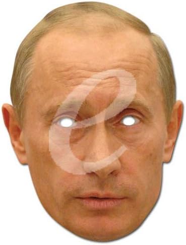 Mouse Company Vladimir Putin Celebrity Mask Made of High-Gloss Cardboard with Eye Holes and Elasticated Head Band, Approximately 30 x 21 cm