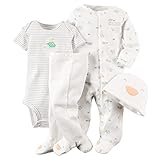 カーターズ Carter's ご出産祝いに ロンパース カバーオール ボディスーツ パンツ 足つき 帽子 靴下 豪華4点 ギフトセット 男の子 春夏秋冬 4-Piece Take-Me-Home Se