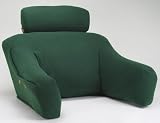 BedLounge (Small Size, Velour-Fleece Hunter Green Cover): The Ultimate Reading Pillow, Back Support Pillow, TV Pillow and More