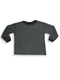 Caribe - Boys Long Sleeved Striped Tee, Charcoal, Black, White