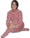 PajamaCity Red and White Candy Cane Striped Feetie Pajamas for Men and Women