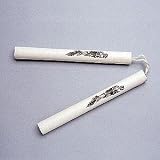 White Practice Nunchaku with Black Dragon (12 Inches)