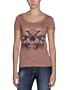 VERO MODA Damen T-Shirt, 10082804 Elia Flower Aida, Gr. 36 (S), Braun (BURLWOOD)