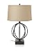 Square Tubing Cage Table Lamp with Khaki Linen Hardback Shade