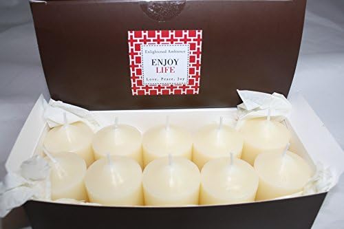 Enlightened Ambience Tibetan Sandalwood Highly Scented Ivory Votive Candles 10 Pack