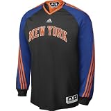 New York Knicks adidas Black On-Court Long Sleeve Shooting Shirt