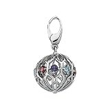 14K White Gold 3/4 ct. Multicolor Gemstone Charm
