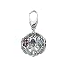14K White Gold 3/4 ct. Multicolor Gemstone Charm