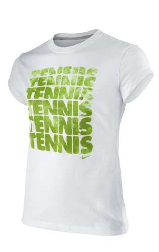 Nike M&auml;dchen Tennisshirt DF CNT, white, XL, KN094100XL