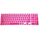 Translucent Hot Pink Ultra Thin Soft Silicone Keyboard Cover Protector Skin for Dell Inspiron i3541 15-3542 i3542 15-5547 i5547 17-5748 i5748 series - US Layout Compatible Models Listed in Product Description