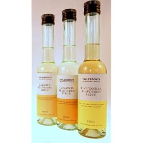 3 x 250ml -Coffee & Toppings Gift Box-Caramel, Cinnamon & Vanilla Syrups
