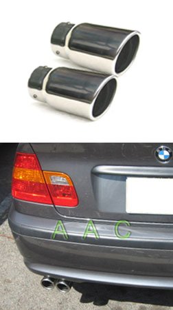 Two Stainless steel exhaust tips w/ mirror polish finish - BMW E46 3 Series 325 328 99-04 On Sale