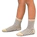 TeeHee Little Boys Basic Cotton Crew Socks 6 Pair Pack (3-5 Years, Neutral Stripes)