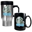 NFL Carolina Panthers Travel Mug & Ceramic Mug Set - Helmet Logo