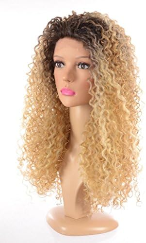Magic Wig World two tone Blonde\Brown Ombre Curly Wave Sprial Afro Fashion Wig