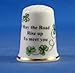Porcelain China Collectable Thimble - Irish Sayings - May the Road Rise up to Meet You - Free Gift Box