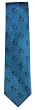 100% Silk Necktie with "Grand!" Grand Pianos Black on Slate Blue