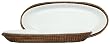 Woven Rattan Oval Basket with White Ceramic Asparagus Plate 16 1/2" x 7 1/2" x 3"H