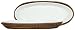 Woven Rattan Oval Basket with White Ceramic Asparagus Plate 16 1/2" x 7 1/2" x 3"H