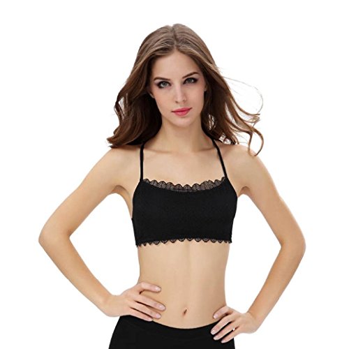 DaySeventh Women 2016 Lace Strap Backless Wrapped Chest Tank Crop Top BK