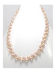 Peach (Natural) Fresh Water Pearls Necklace In 92.5 Sterling Silver