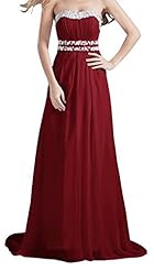 Strapless Chiffon Beaded Backless Evening Dress/Bridesmaid Dress/Prom Dress/Party Dress 
