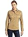 Carhartt Women's Long Sleeve Twill Snap Front Shirt, Dark Khaki, Medium