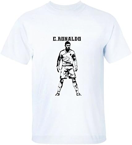 May26 So Cool Monochrome Soccer Real Madrid C Ronaldo Tees For Mens XXXL white