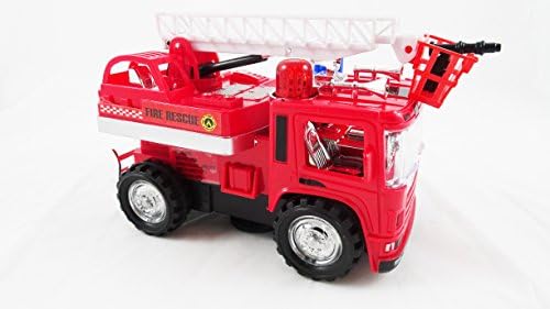 Rescue Fire Truck Toy Bump n Go Action Fire Engine Toy Battery Operated Truck With Siren Lights And Sounds