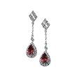 14K White Gold Mozambique Garnet and Diamond Earrings