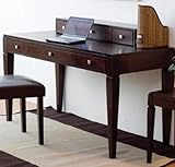 3 Drawer Wooden Writing Desk with French Walnut Finish By H.P.P
