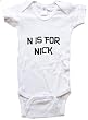 N IS FOR NICK / Hurry Up - Name-series - White or Blue Onesie / Baby T-shirt
