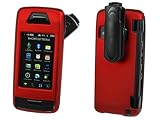 RED RUBBERIZED COATED PROGUARD COVER HARD CASE PROTECTOR (With Optional Detachable Belt Clip) for VERIZON LG VX10000 VOYAGER - RETAIL PACKAGING