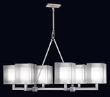 Fine Art Lamps Quadralli 429540 Large 6-LT 360w (39H x 47W) Chandelier in Cool Matte Silver