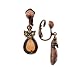 Jewelry : Smoked Topaz Floral Teardrop Earrings Clip On