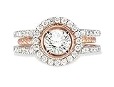 Diamond Engagement Ring 1.41 Carat (ctw) in White and Pink 18K Gold