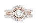 Diamond Engagement Ring 1.41 Carat (ctw) in White and Pink 18K Gold