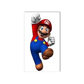 Sticker (Rectangular) of Super Mario Jumping (Bros., 2, 3, Land, Super Mario World, All-Stars, 64, Sunshine, Galaxy, Kart)